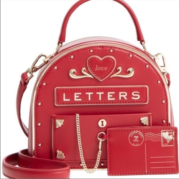Kate Spade Truly Yours Mailbox Valentine’s Day Red Novelty Bag Mail Box Heart - Picture 2 of 8